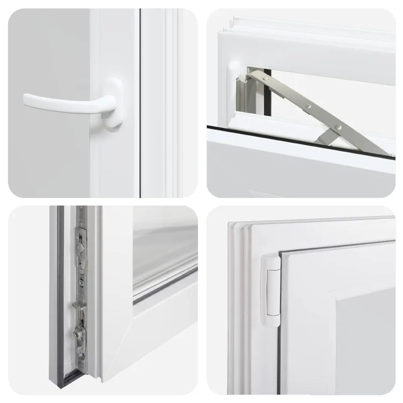 Požeminio lango RISOR 60 x 80 cm PVC ir stiklas Balta