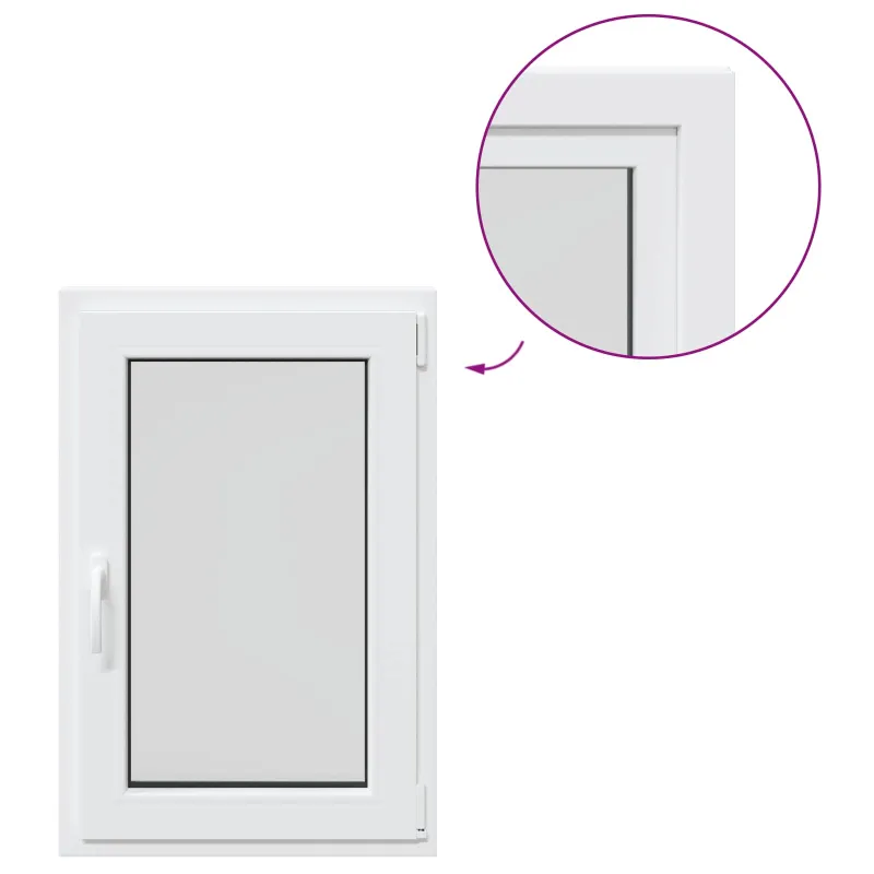 Požeminio lango RISOR 60 x 90 cm PVC ir stiklas Balta