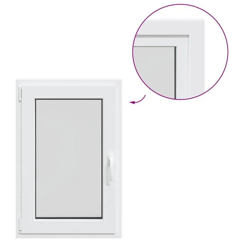 Požeminio lango RISOR 60 x 90 cm PVC ir stiklas Balta