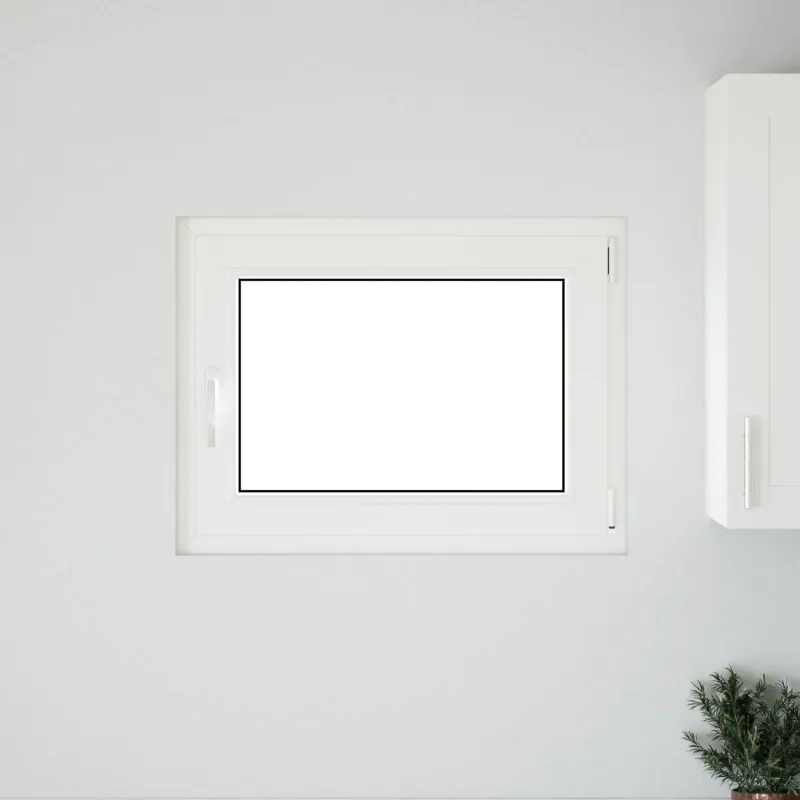 Požeminio lango RISOR 80 x 50 cm PVC ir stiklas Balta