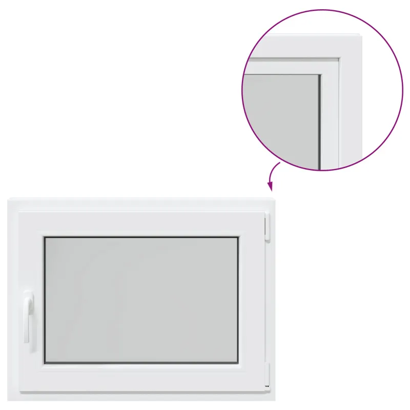Požeminio lango RISOR 80 x 50 cm PVC ir stiklas Balta