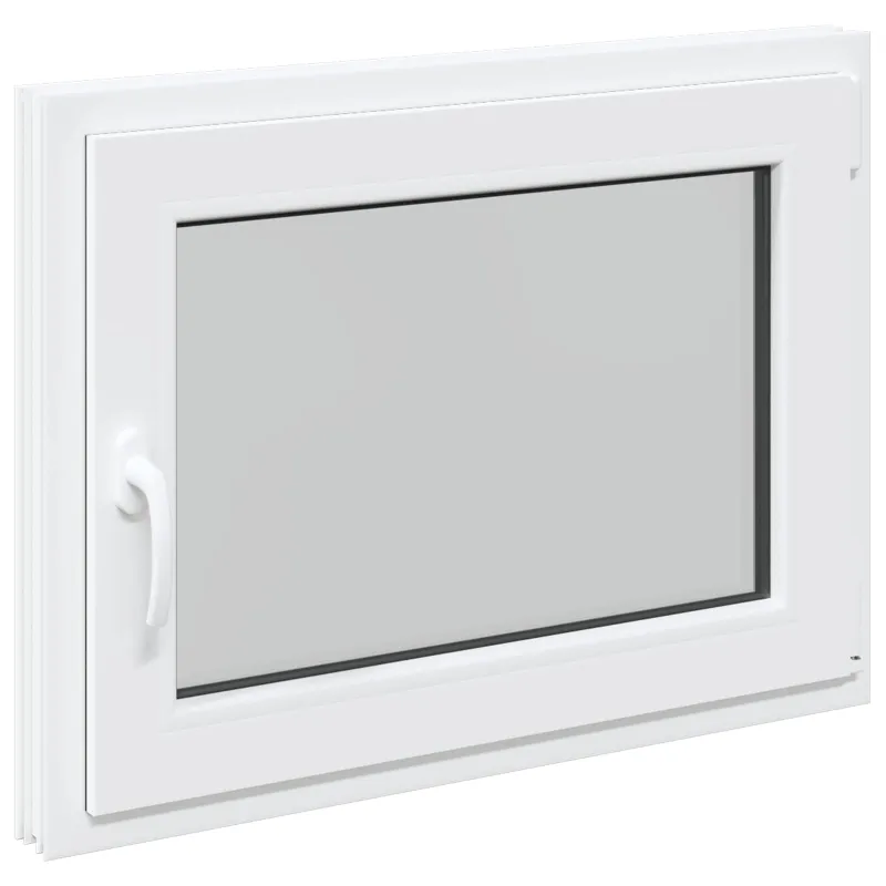 Požeminio lango RISOR 80 x 60 cm PVC ir stiklas Balta