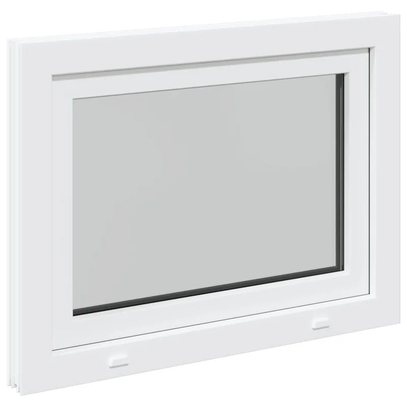 Požeminio lango RISOR 80 x 60 cm PVC ir stiklas Balta