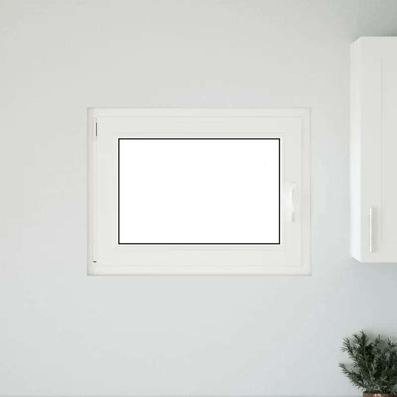 Požeminio lango RISOR 80 x 60 cm PVC ir stiklas Balta
