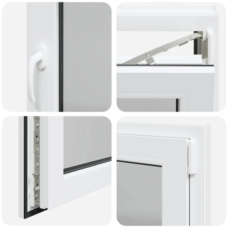 Požeminio lango RISOR 80 x 70 cm PVC ir stiklas Balta