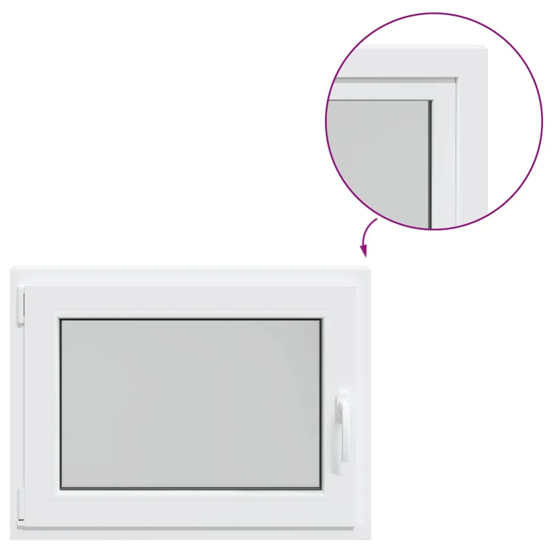 Požeminio lango RISOR 80 x 70 cm PVC ir stiklas Balta
