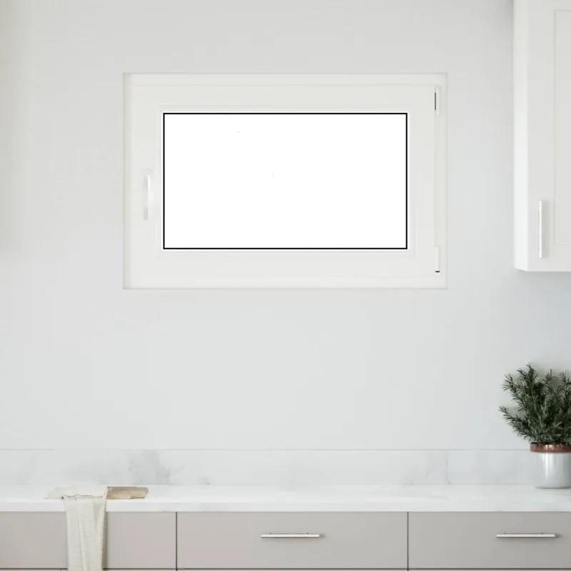 Požeminio lango RISOR 90 x 50 cm PVC ir stiklas Balta