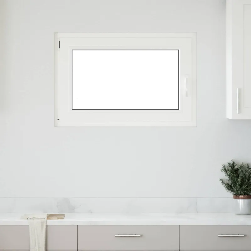Požeminio lango RISOR 90 x 60 cm PVC ir stiklas Balta