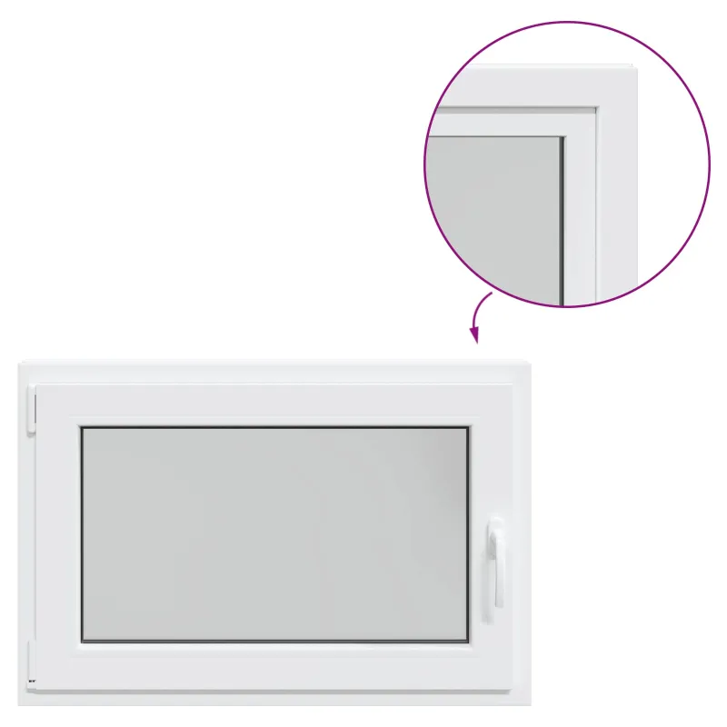 Požeminio lango RISOR 90 x 60 cm PVC ir stiklas Balta