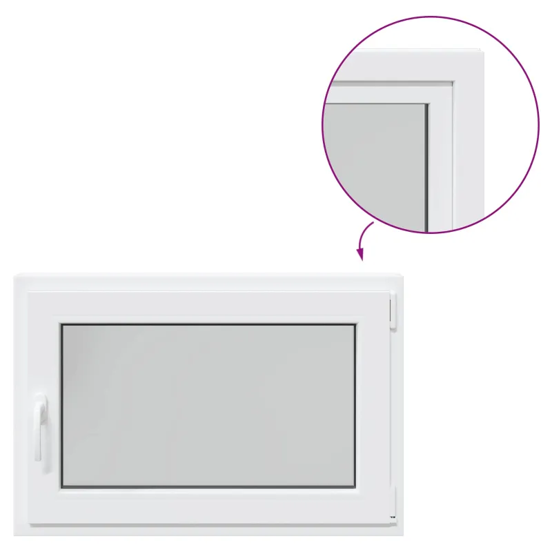 Požeminio lango RISOR 90 x 70 cm PVC ir stiklas Balta