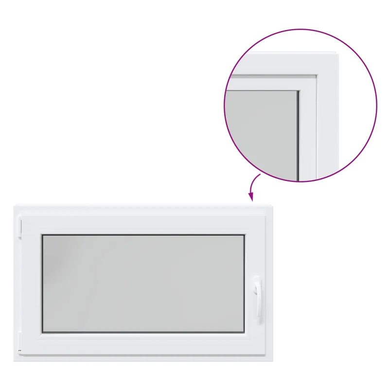 Požeminio lango RISOR 100 x 60 cm PVC ir stiklas Balta
