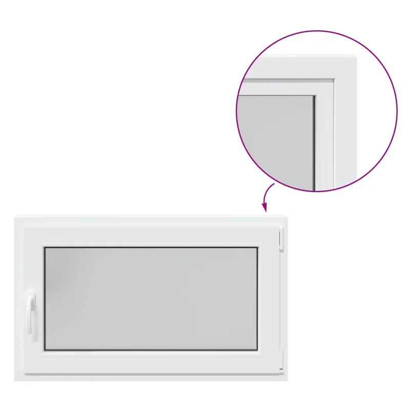 Požeminio lango RISOR 100 x 70 cm PVC ir stiklas Balta