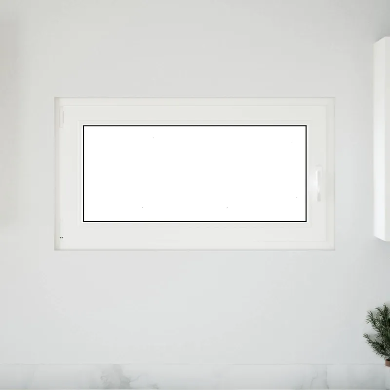 Požeminio lango RISOR 110 x 50 cm PVC ir stiklas Balta