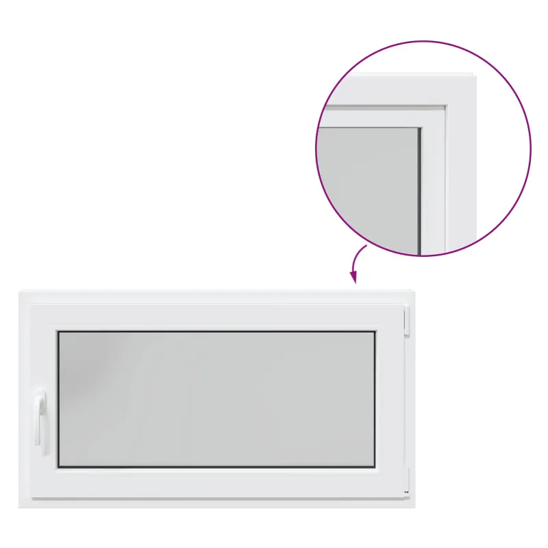 Požeminio lango RISOR 110 x 60 cm PVC ir stiklas Balta