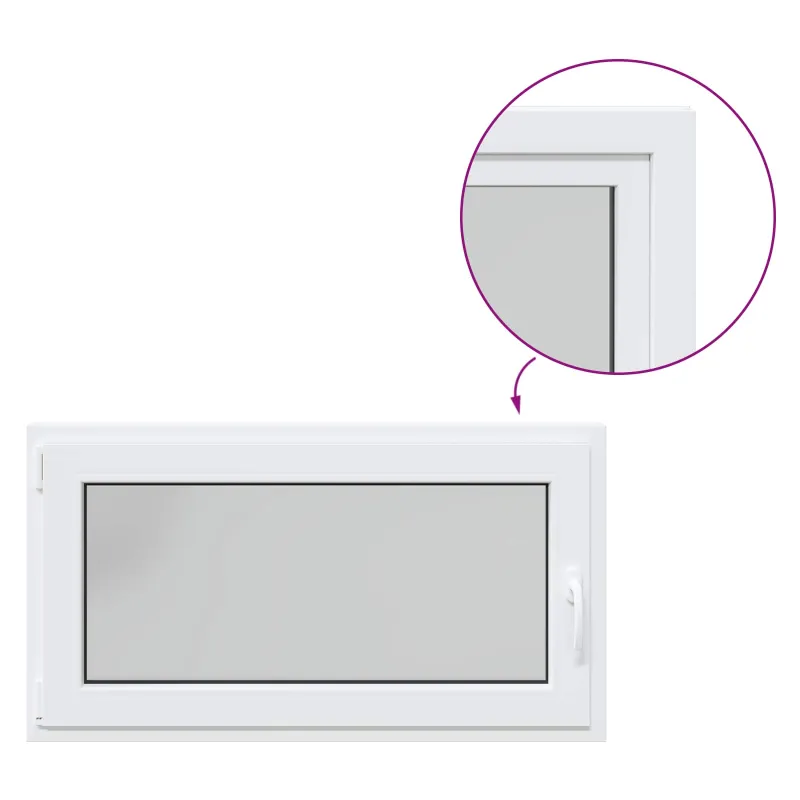 Požeminio lango RISOR 110 x 60 cm PVC ir stiklas Balta
