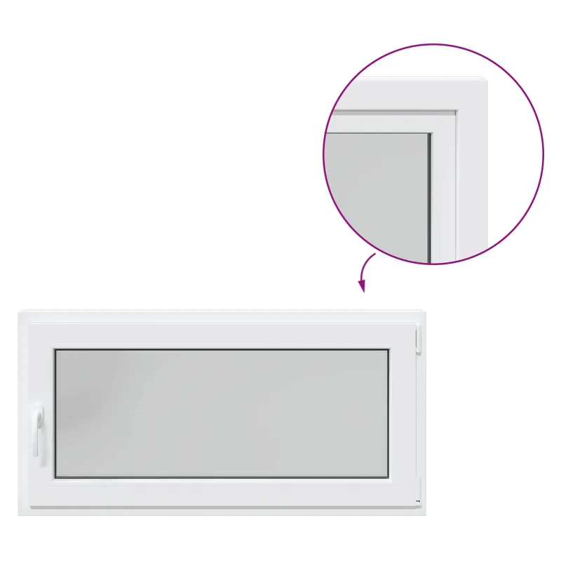 Požeminio lango RISOR 120 x 60 cm PVC ir stiklas Balta