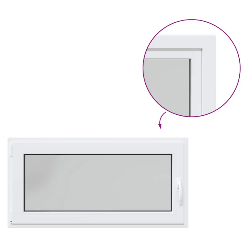 Požeminio lango RISOR 120 x 60 cm PVC ir stiklas Balta