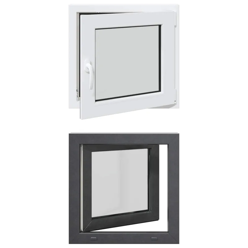Požeminio lango RISOR 50 x 50 cm PVC ir stiklas Antracito