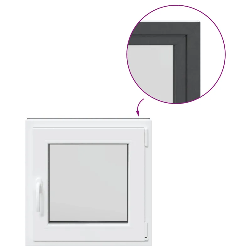 Požeminio lango RISOR 50 x 50 cm PVC ir stiklas Antracito