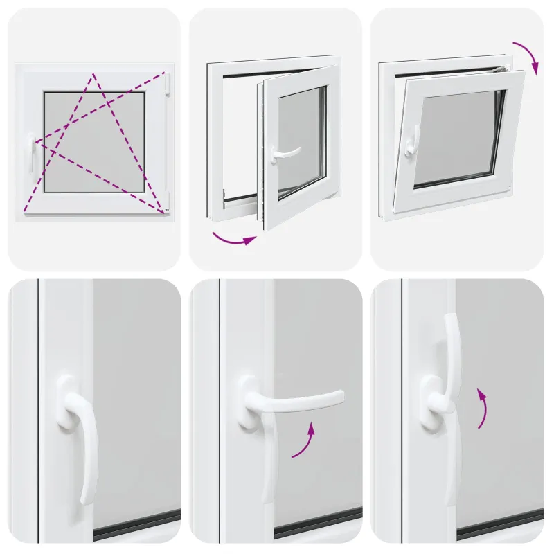 Požeminio lango RISOR 50 x 50 cm PVC ir stiklas Antracito