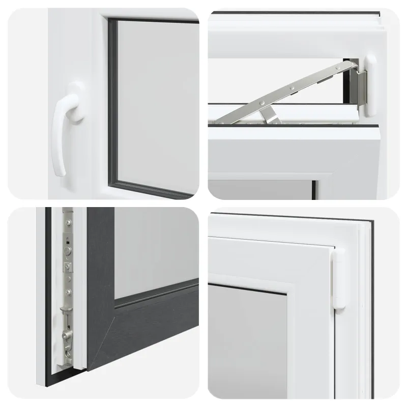 Požeminio lango RISOR 60 x 60 cm PVC ir stiklas Antracito