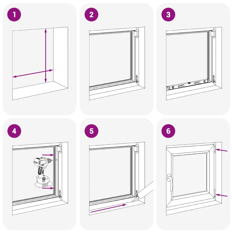 Požeminio lango RISOR 60 x 60 cm PVC ir stiklas Antracito