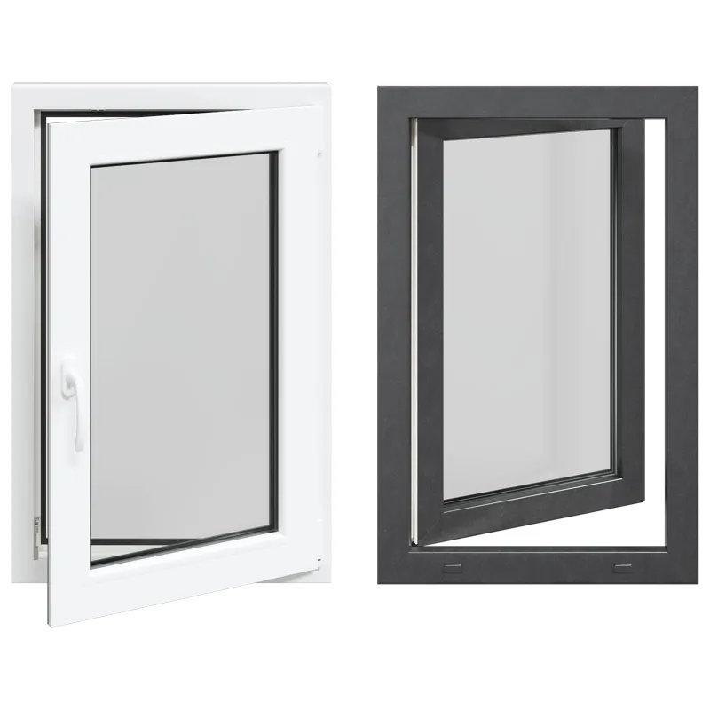 Požeminio lango RISOR 60 x 100 cm PVC ir stiklas Antracito