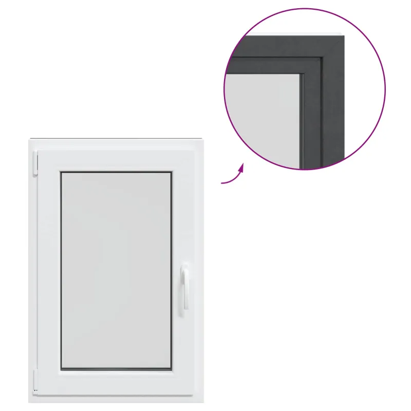 Požeminio lango RISOR 60 x 100 cm PVC ir stiklas Antracito