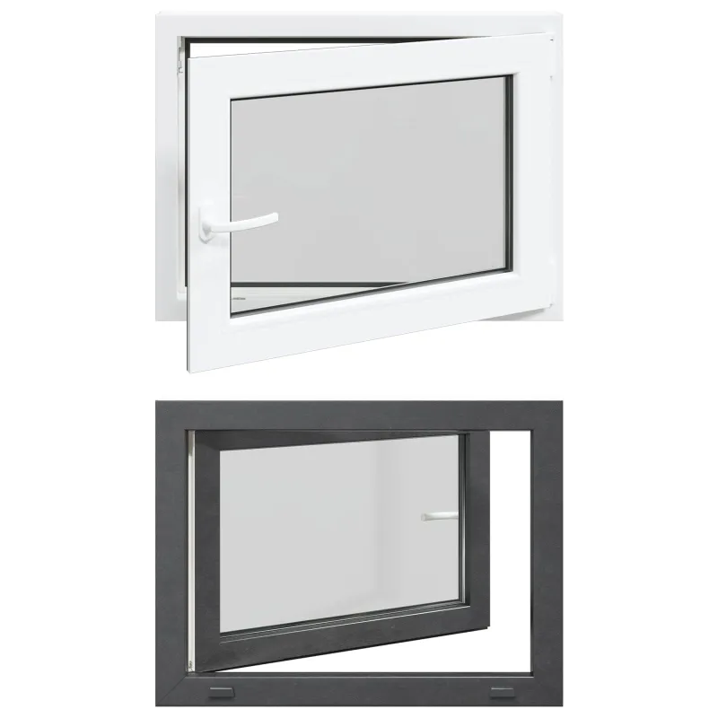 Požeminio lango RISOR 60 x 100 cm PVC ir stiklas Antracito