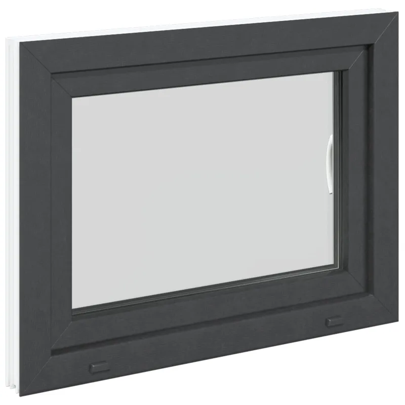Požeminio lango RISOR 60 x 100 cm PVC ir stiklas Antracito
