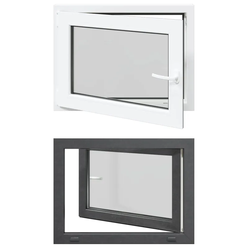 Požeminio lango RISOR 80 x 50 cm PVC ir stiklas Antracito