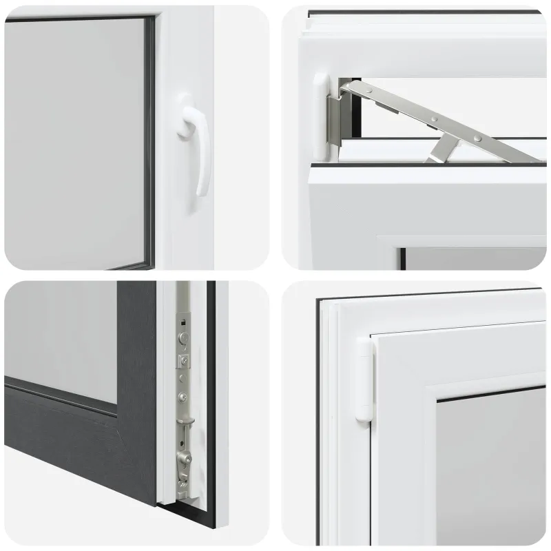 Požeminio lango RISOR 80 x 50 cm PVC ir stiklas Antracito