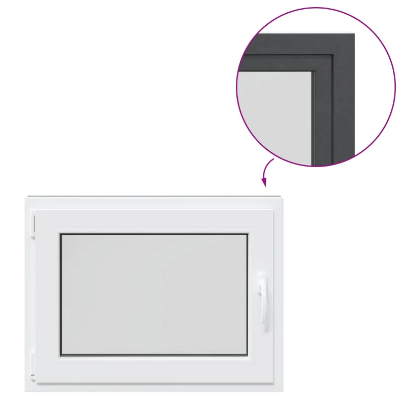 Požeminio lango RISOR 80 x 60 cm PVC ir stiklas Antracito