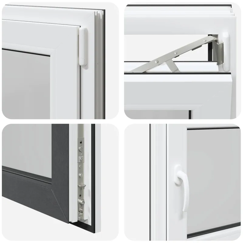 Požeminio lango RISOR 80 x 60 cm PVC ir stiklas Antracito