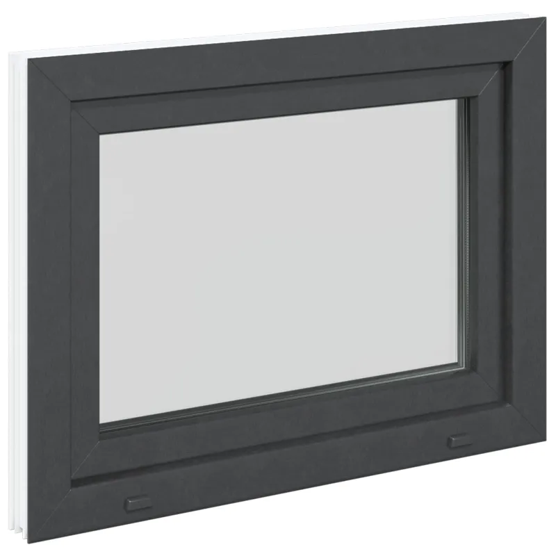 Požeminio lango RISOR 80 x 70 cm PVC ir stiklas Antracito