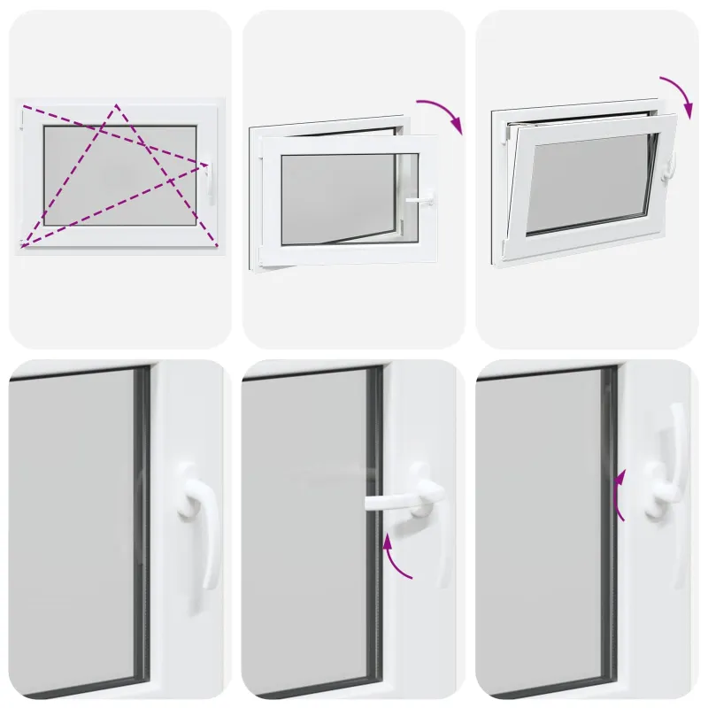 Požeminio lango RISOR 80 x 70 cm PVC ir stiklas Antracito