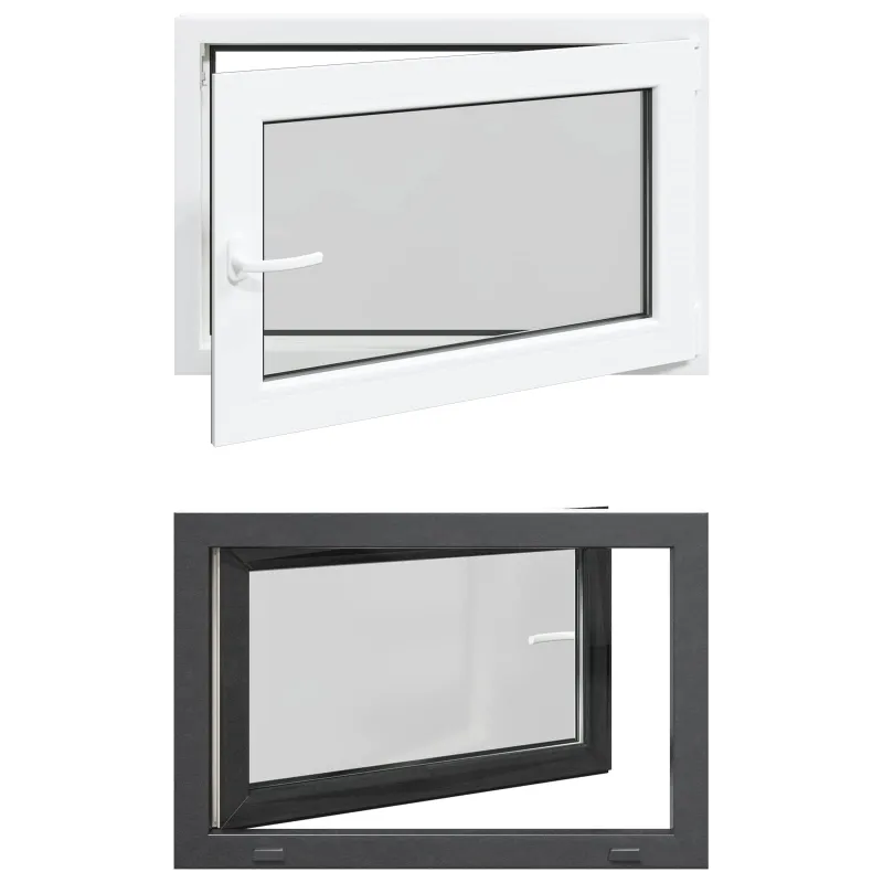 Požeminio lango RISOR 80 x 70 cm PVC ir stiklas Antracito