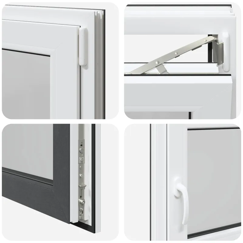 Požeminio lango RISOR 80 x 70 cm PVC ir stiklas Antracito