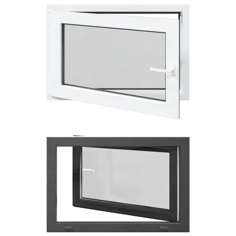 Požeminio lango RISOR 90 x 50 cm PVC ir stiklas Antracito