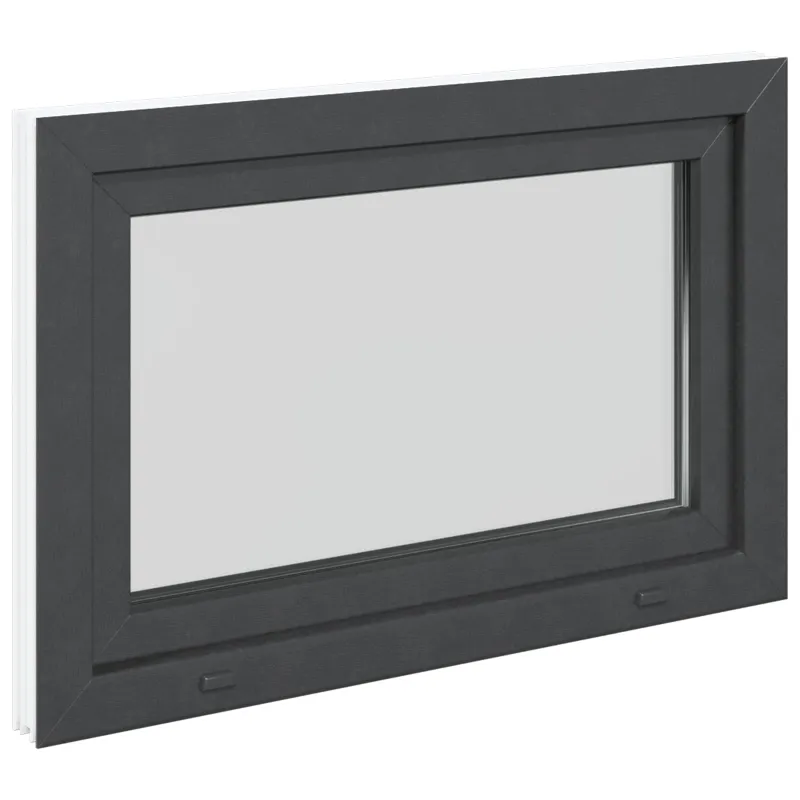 Požeminio lango RISOR 90 x 50 cm PVC ir stiklas Antracito