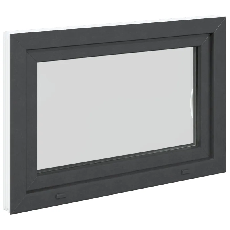 Požeminio lango RISOR 90 x 50 cm PVC ir stiklas Antracito