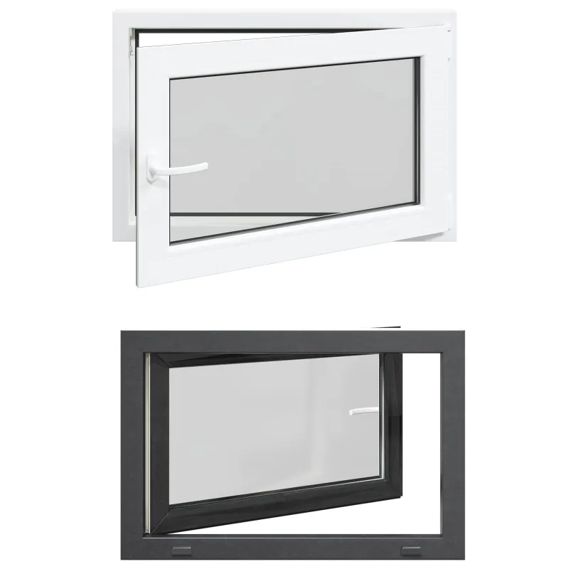 Požeminio lango RISOR 90 x 60 cm PVC ir stiklas Antracito