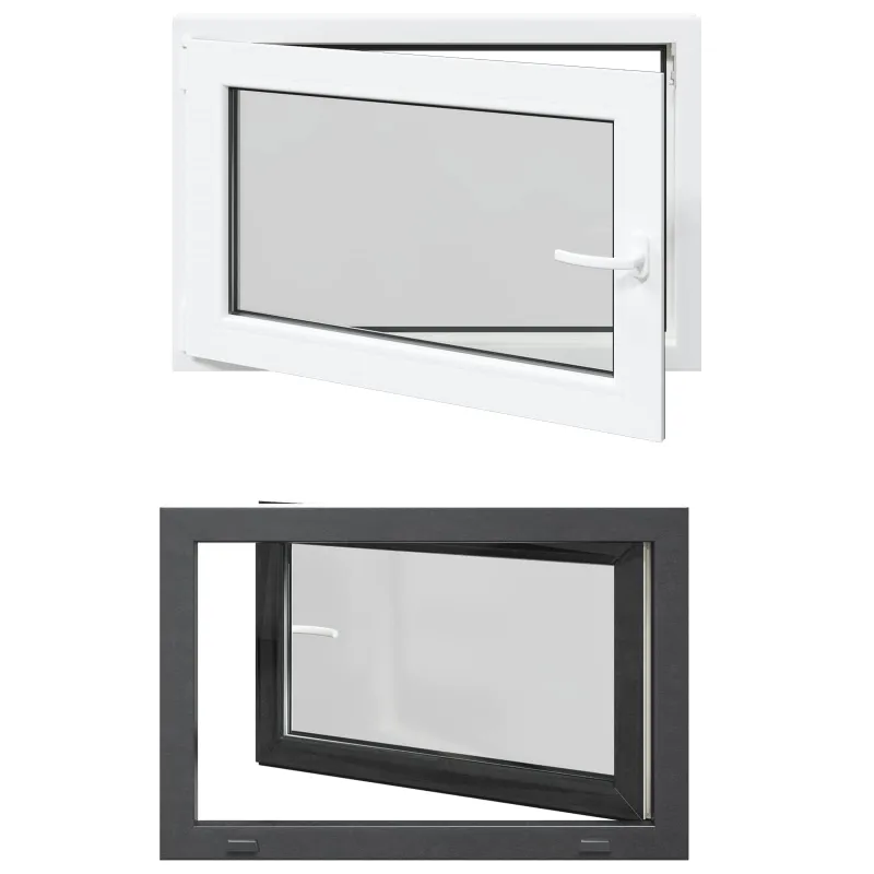 Požeminio lango RISOR 90 x 70 cm PVC ir stiklas Antracito