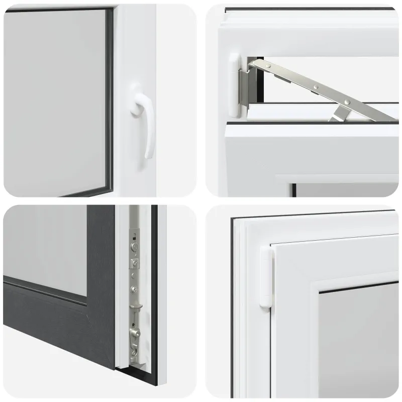 Požeminio lango RISOR 90 x 70 cm PVC ir stiklas Antracito
