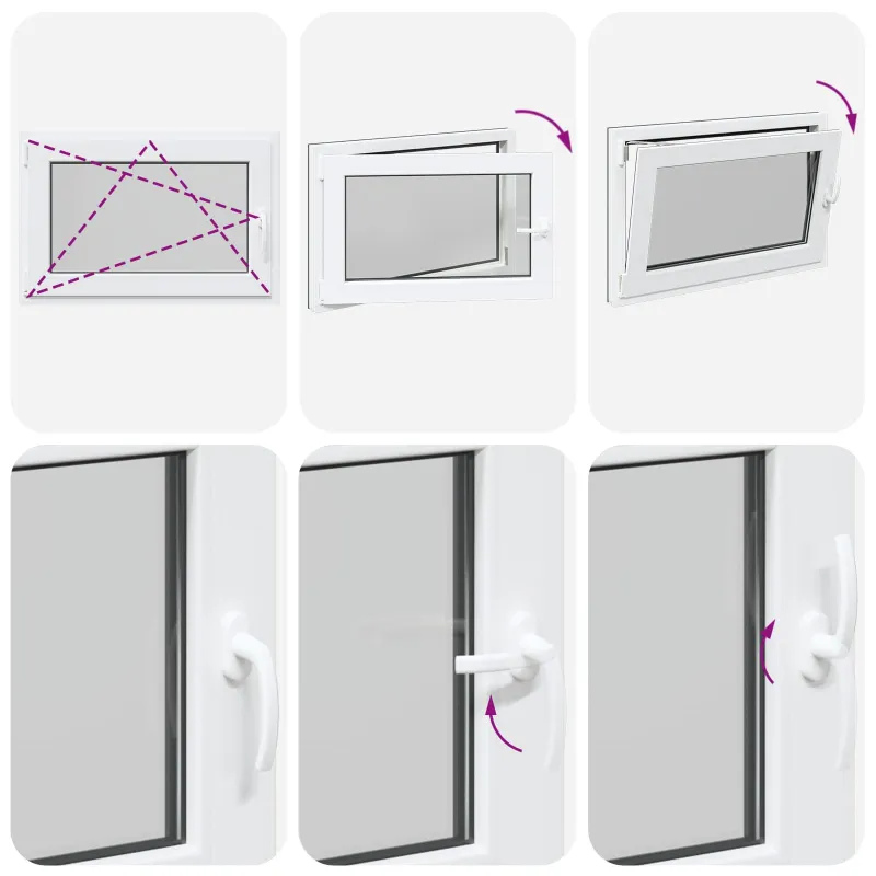 Požeminio lango RISOR 90 x 70 cm PVC ir stiklas Antracito