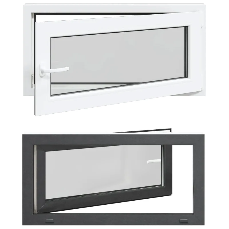 Požeminio lango RISOR 100 x 50 cm PVC ir stiklas Antracito