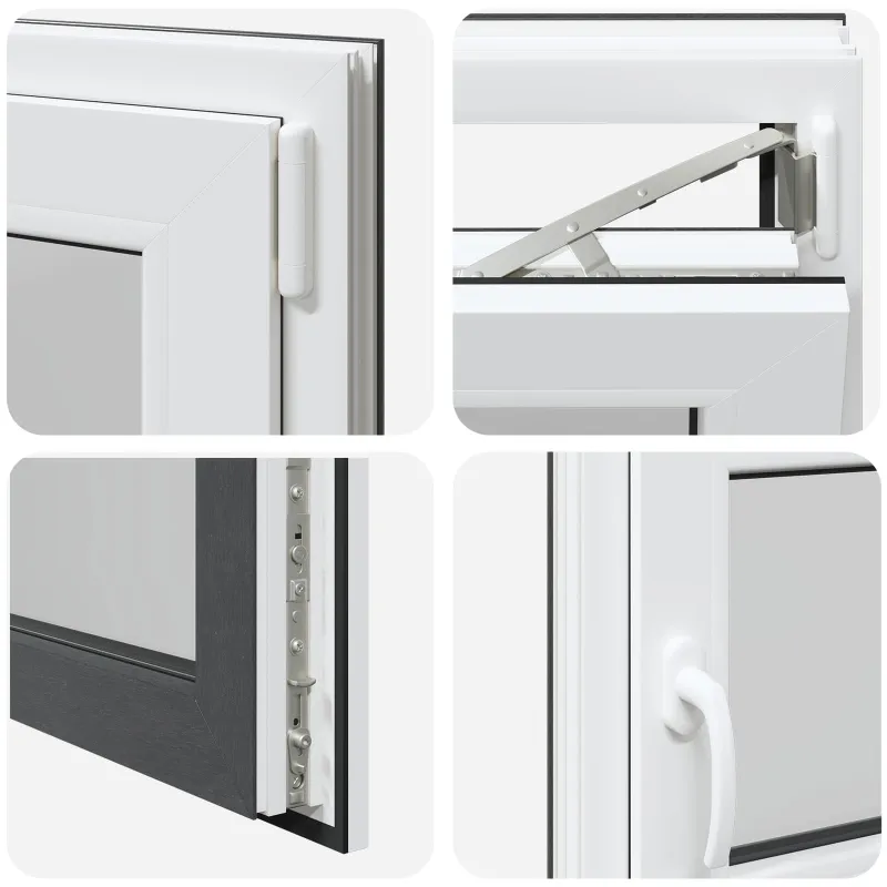 Požeminio lango RISOR 100 x 50 cm PVC ir stiklas Antracito