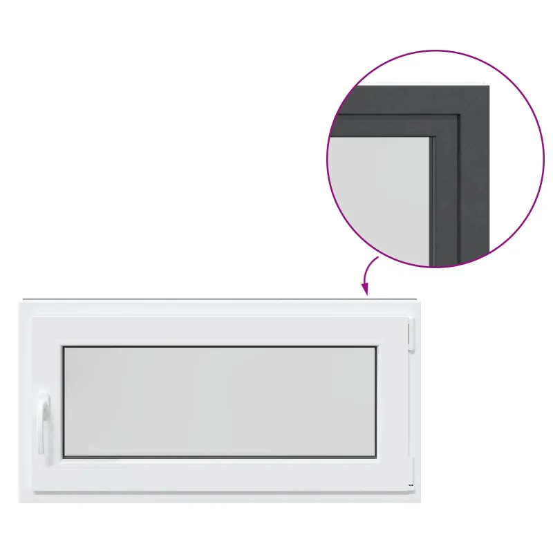 Požeminio lango RISOR 100 x 50 cm PVC ir stiklas Antracito