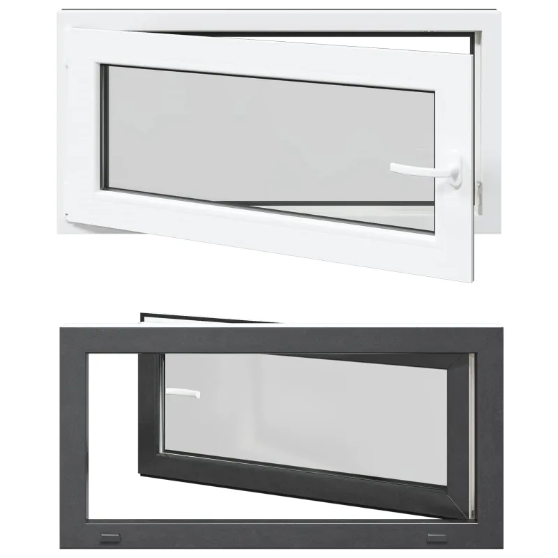 Požeminio lango RISOR 100 x 50 cm PVC ir stiklas Antracito