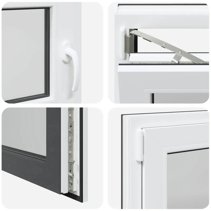 Požeminio lango RISOR 100 x 50 cm PVC ir stiklas Antracito